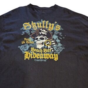 Carnival‎ Skully Beach Bar Hideaway T-Shirt Mens XL Black Excellent